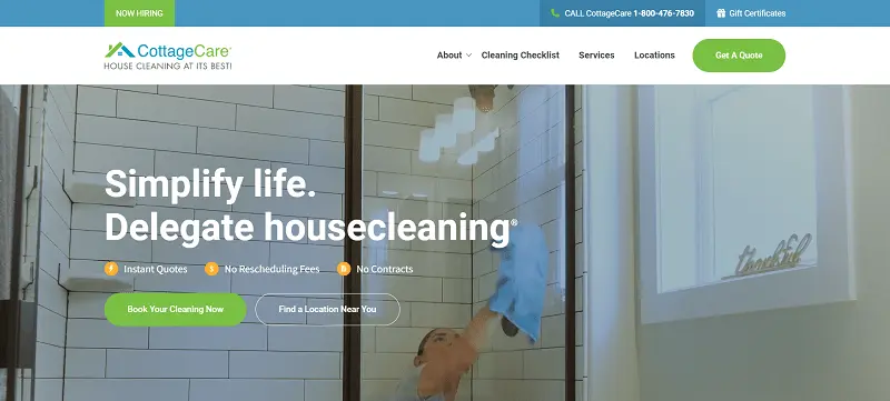 CottageCare cleaning website