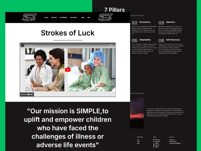 Strokes of Luck website design