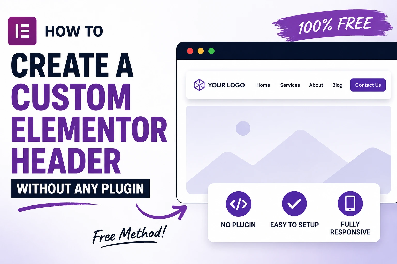 custom elementor header without plugin